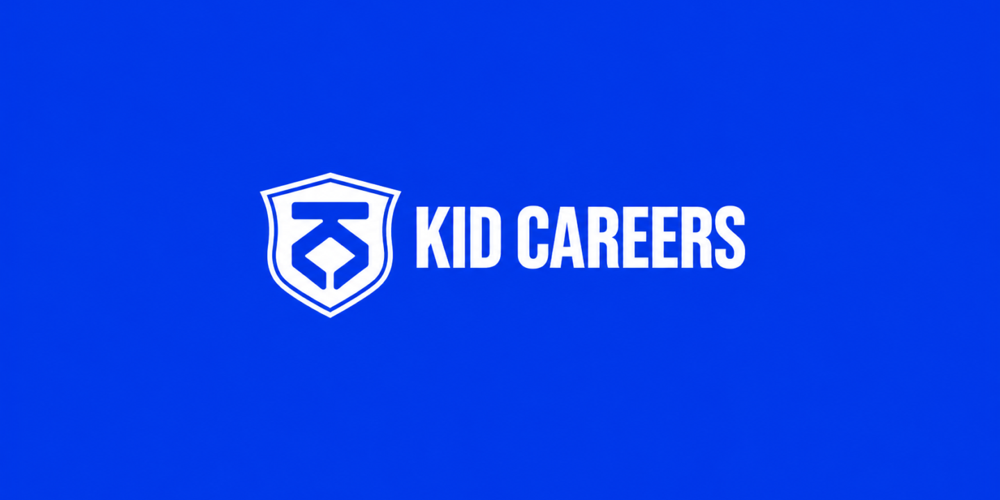 Kid Careers logo on a blue background